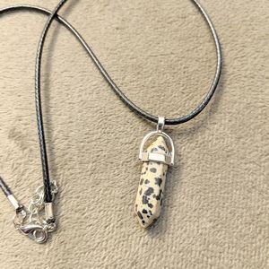 Dalmatian Jasper Stone Pendant Necklace